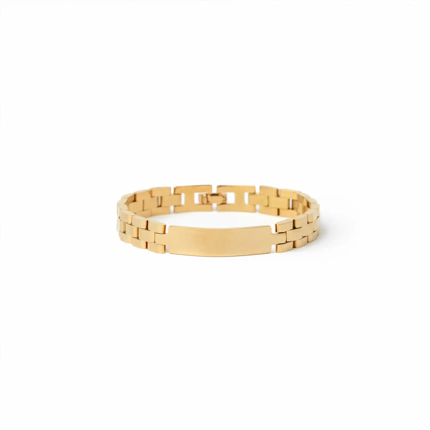 golden tarnish-proof metal bracelet for men