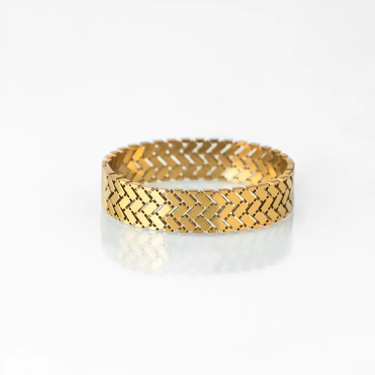 stainless steel golden mesh cuff style bracelet for women