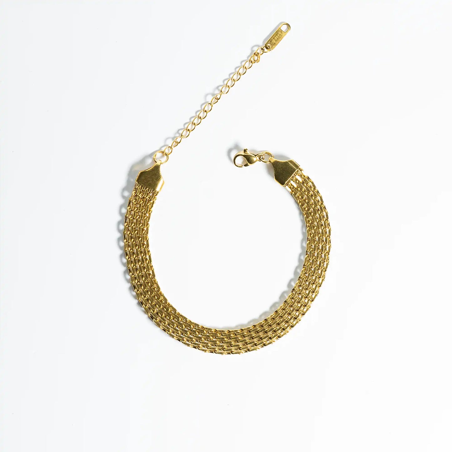minimal golden mesh bracelet for women