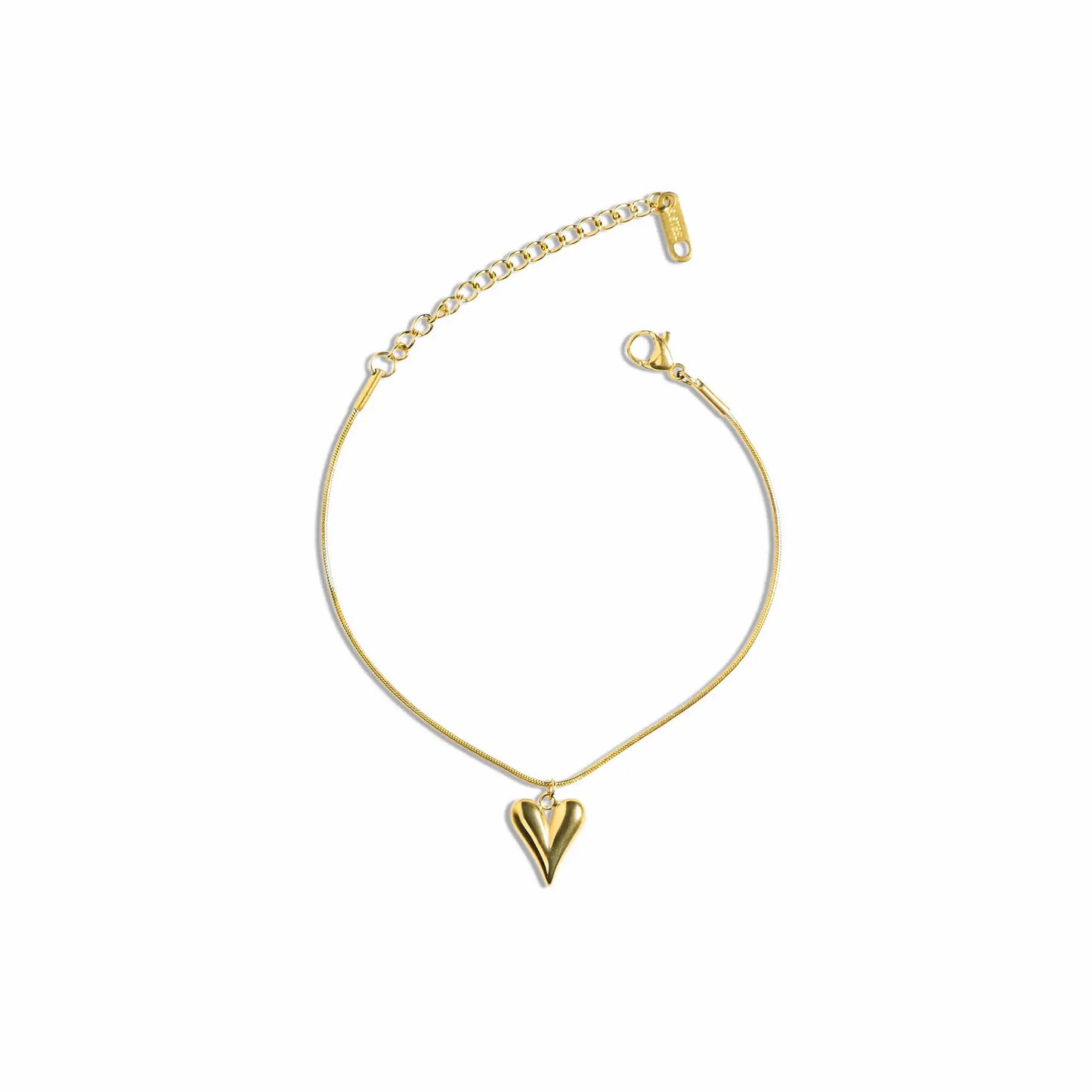 elegant golden heart charm bracelet for women