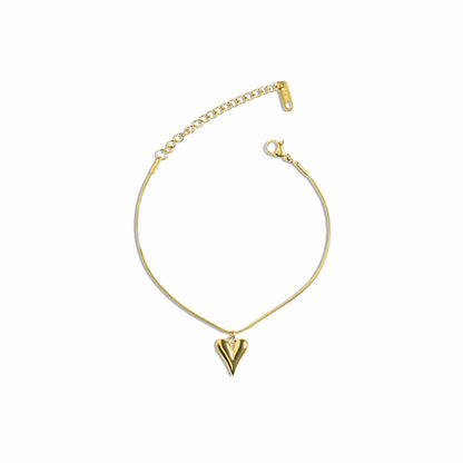 elegant golden heart charm bracelet for women