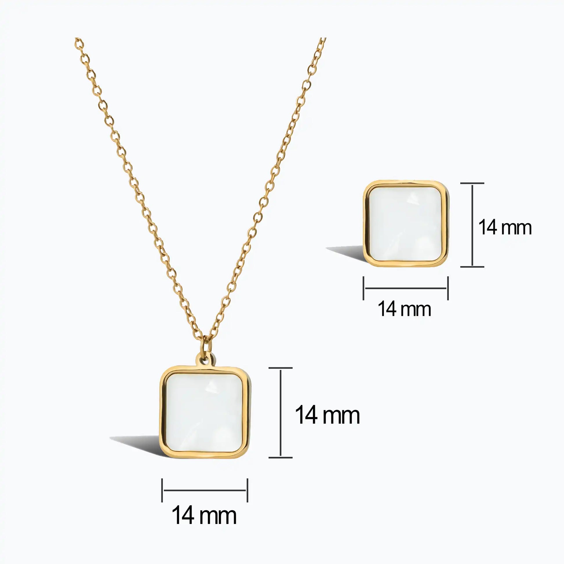 size chart for white stone pendant set with stud