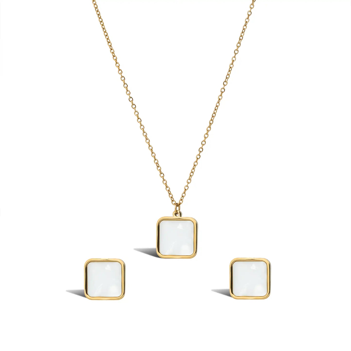 minimal white pendant set for women in Pakistan