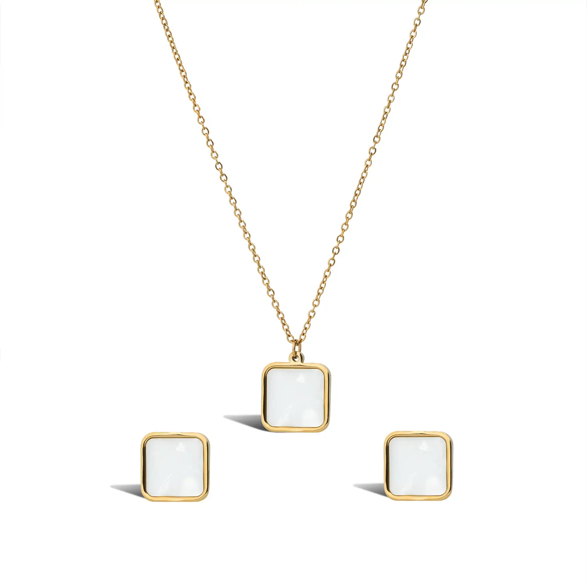 minimal white pendant set for women in Pakistan