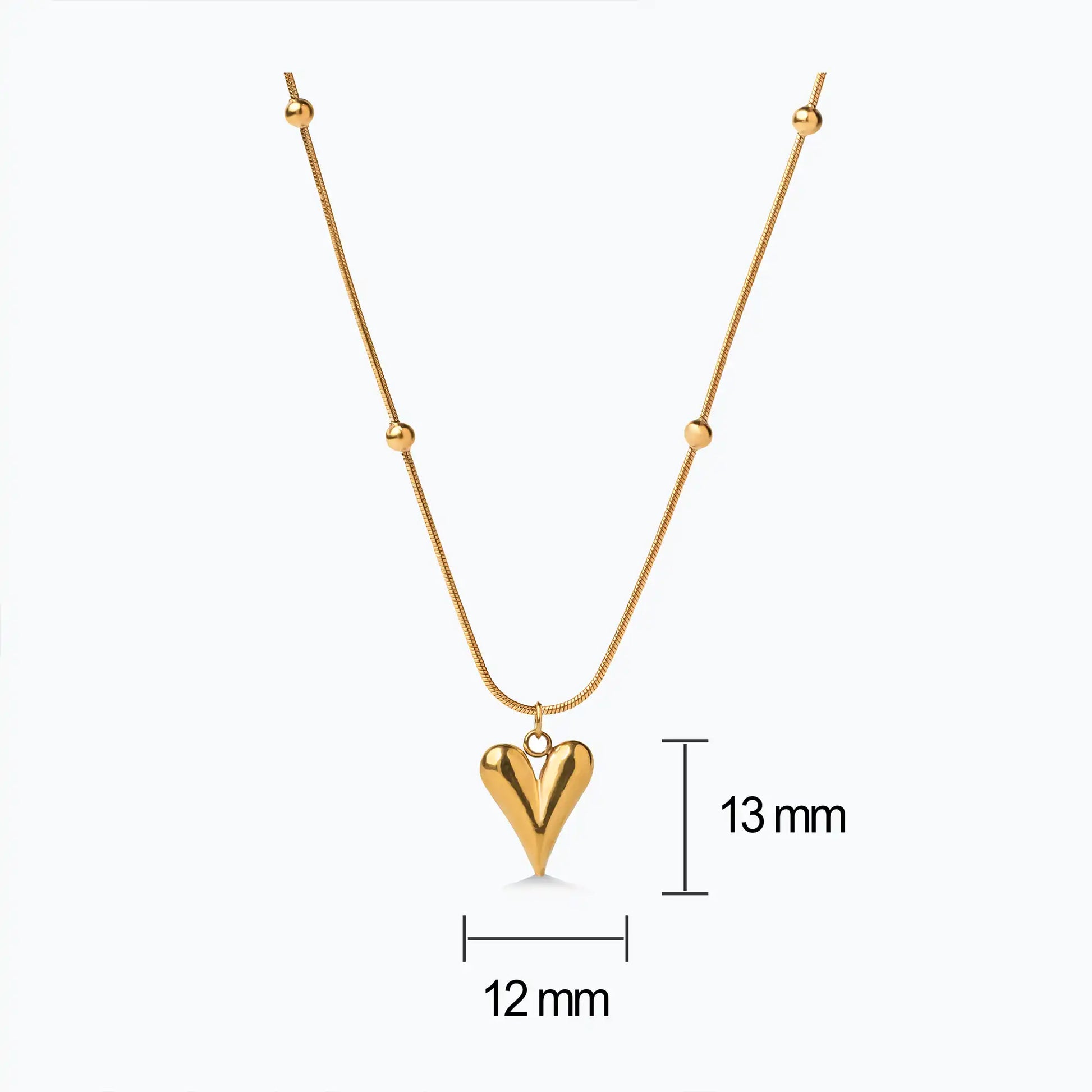 heart pendant with gold chain tarnish-resistant jewellery in Pakistan