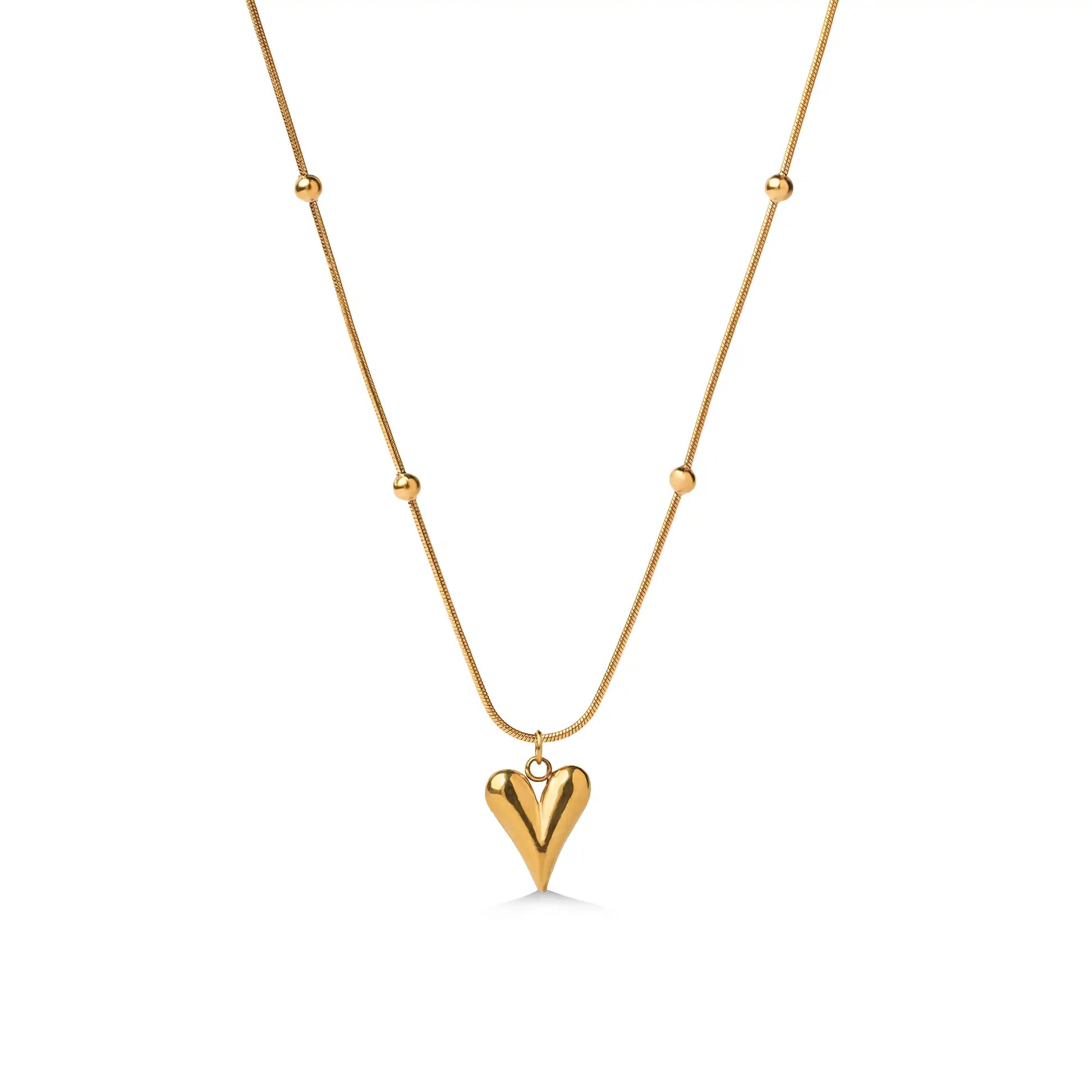 golden heart charm pendant with beautiful chain