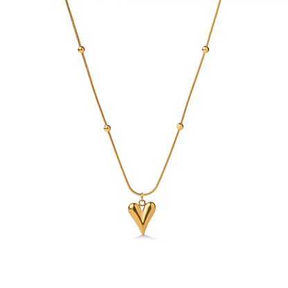golden heart charm pendant with beautiful chain