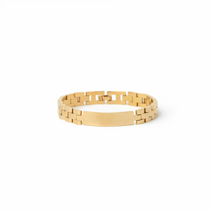 golden tarnish-proof metal bracelet for men