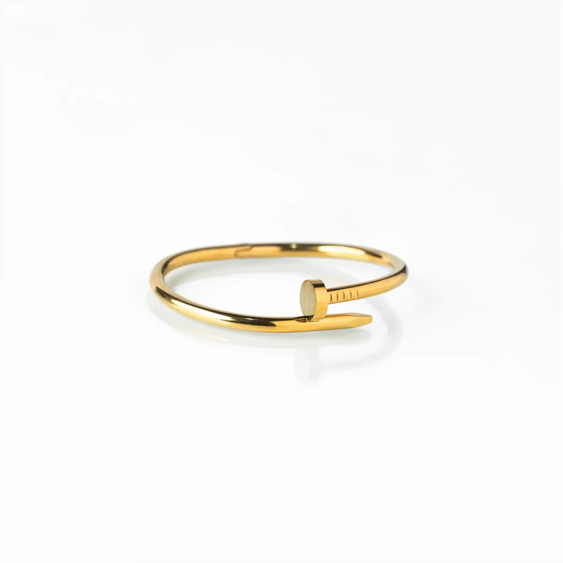 stainless steel golden nail adjustable bangle bracelet for women