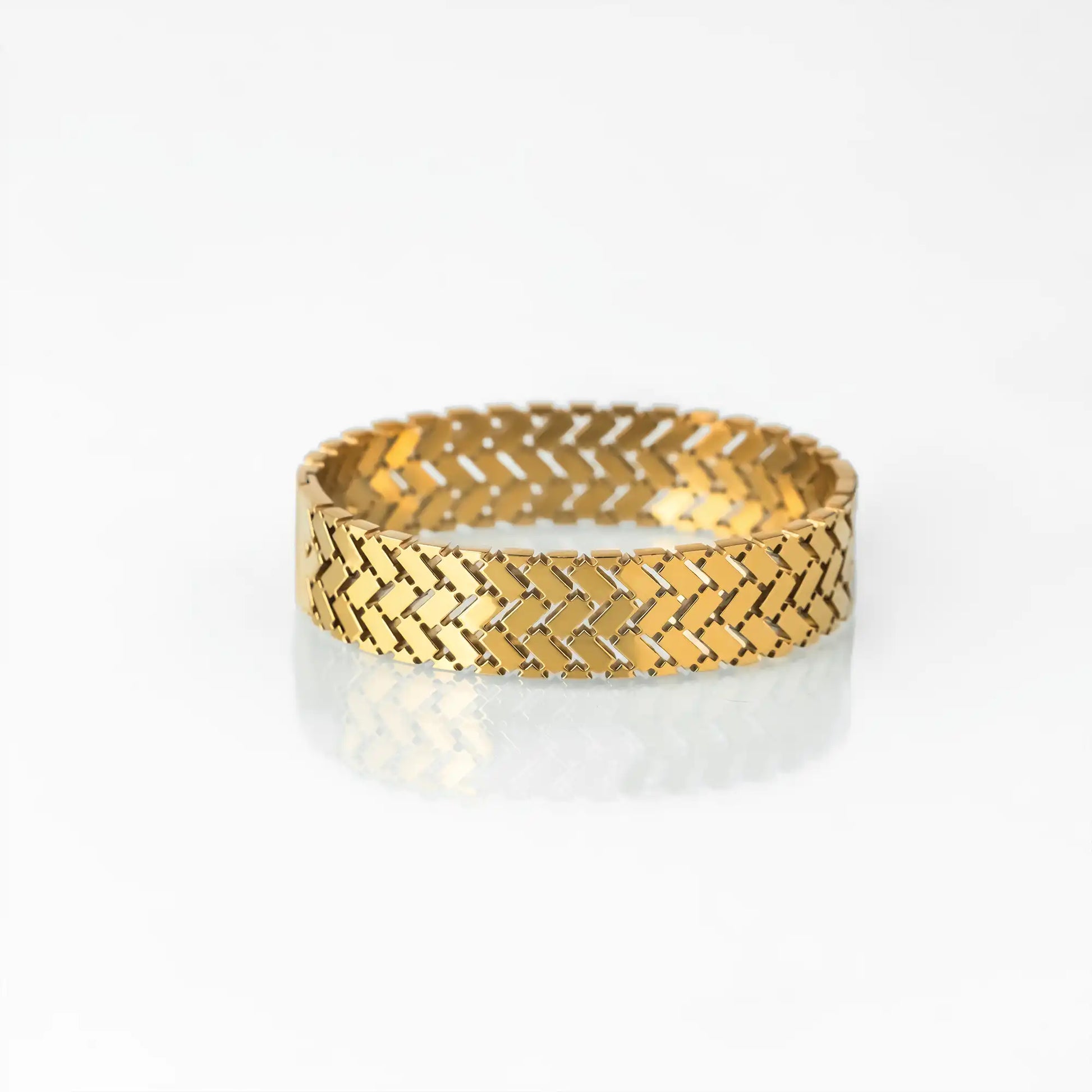 stainless steel golden mesh cuff style bracelet for women