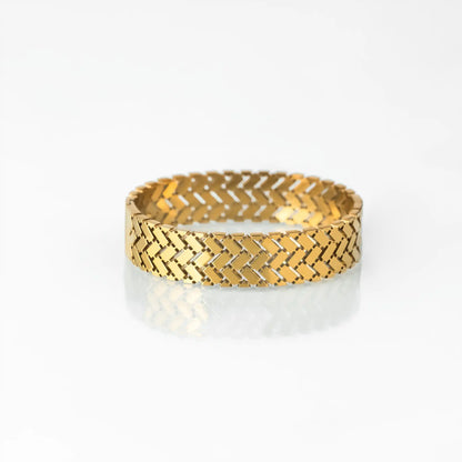 stainless steel golden mesh cuff style bracelet for women
