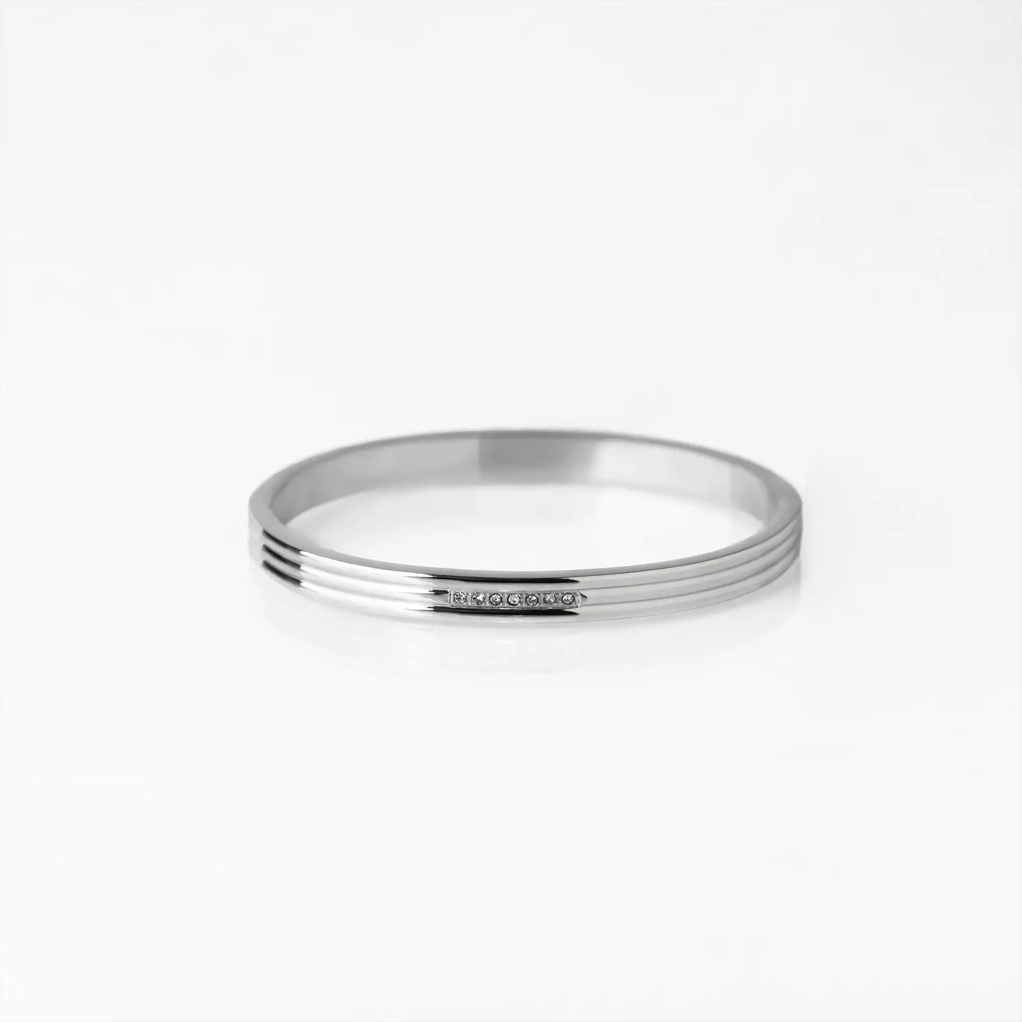 multiple bands silver cuff bracelet for women with zircon