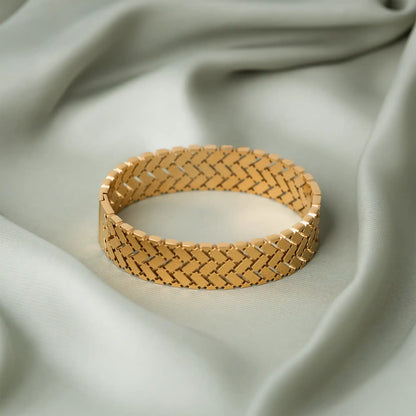 golden mesh cuff bracelet for women by tanstore.pk