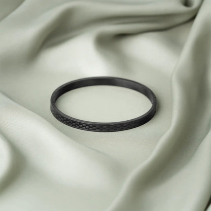 decent black stainless steel cuff for men