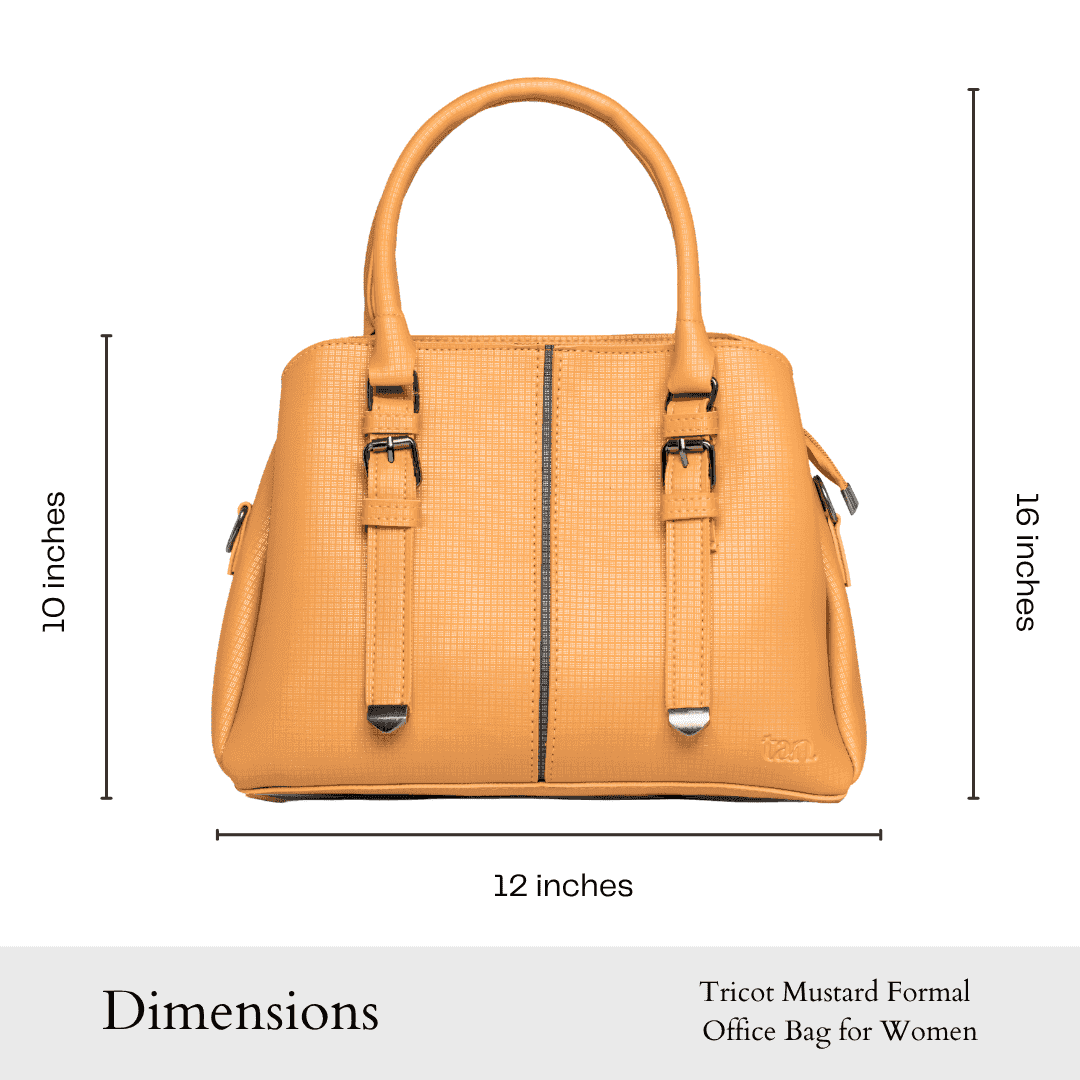 mustard handbag size chart ladies bag with top handles by tanstore.pk