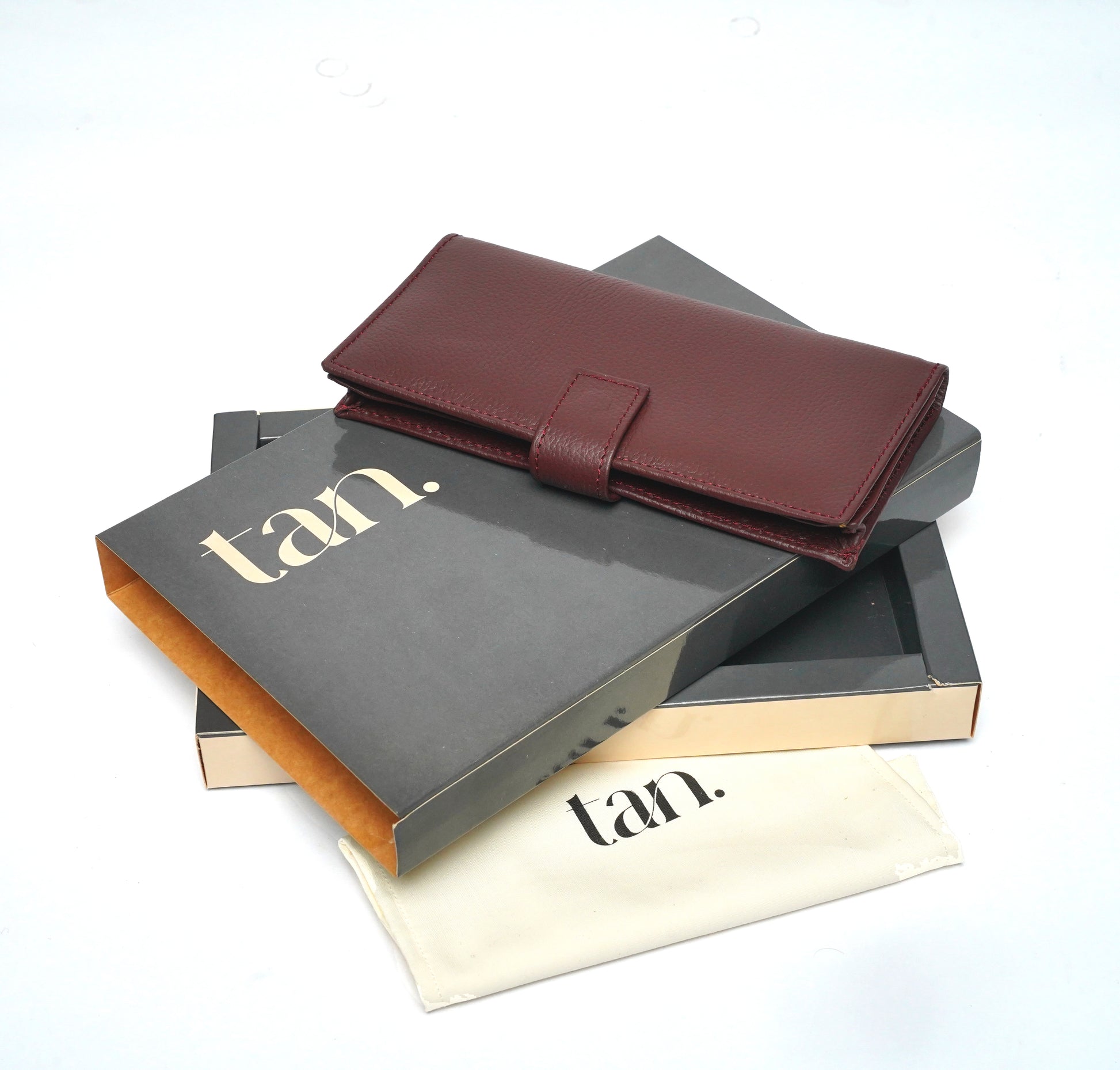 maroon leather women's wallet and card holder by tanstore.pk