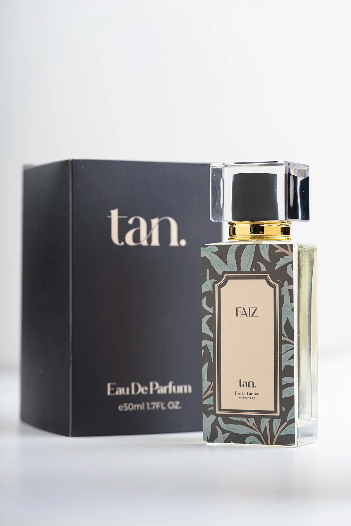 50ml bottle of Faiz perfume for men with black box by tanstore.pk