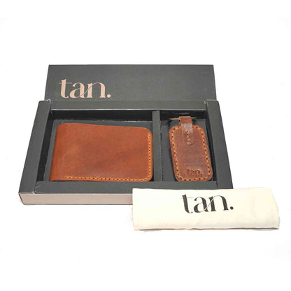 handstitched wallet and keychain set for men by tanstore.pk