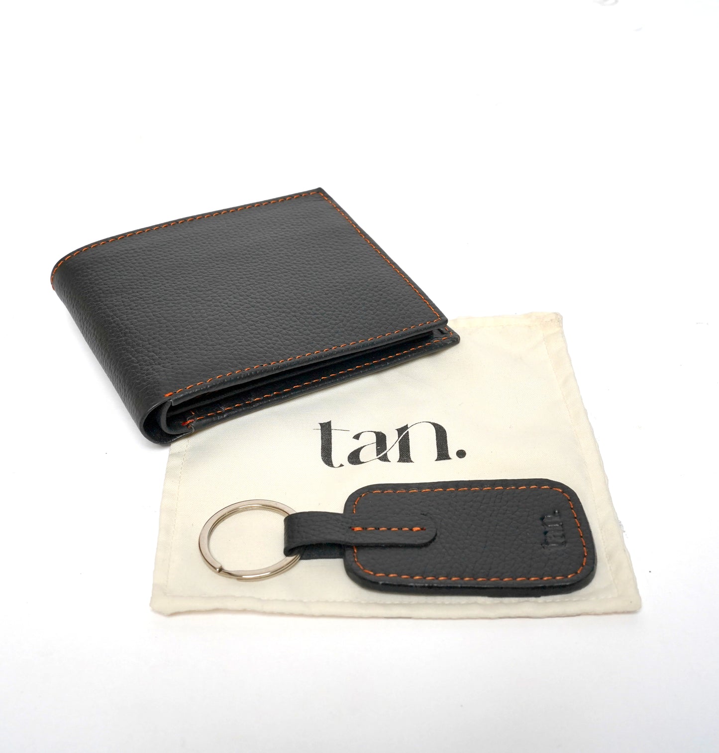 leather wallet and keychain gift set for men by tan.