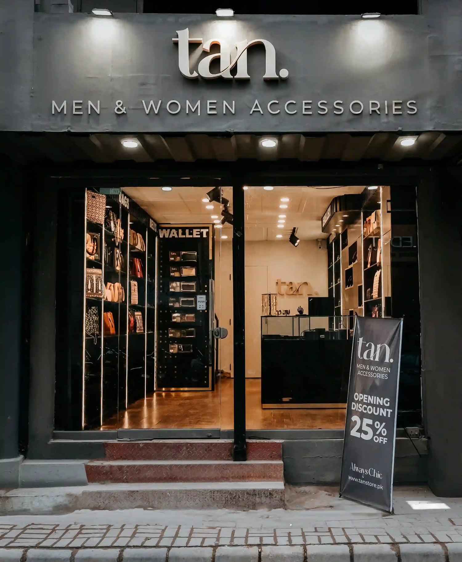 Exterior Store front of tan. Zamzama,Karachi Flagship Store